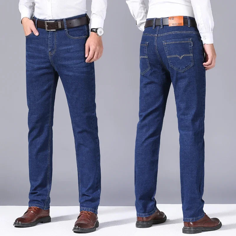 Stretch Men's Jeans Men's Style Straight and Versatile Long Pants