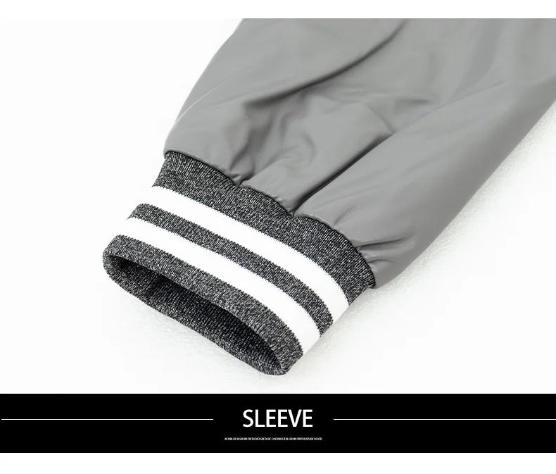 Mens Vintage Turn-down Collar Bomber Jacket Loose Letter Embroidery Coat Motorcycle Jacket