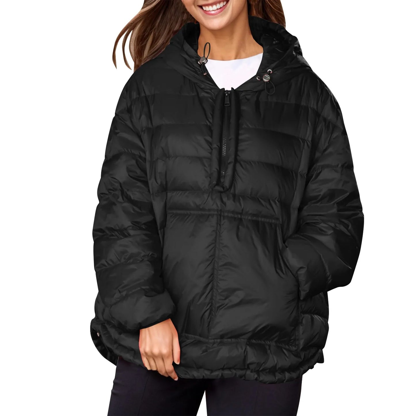 Plus Size Parkas For Women Casual Women Casual Hoodies Pocket Coat Lightweight Jacket Winter Coats For Women пуховик женский