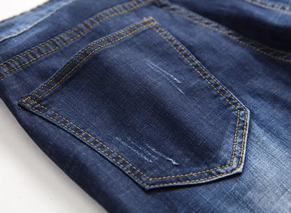Men's Jeans Trend Denim Shorts Stretch Slim Hip Hop Classic
