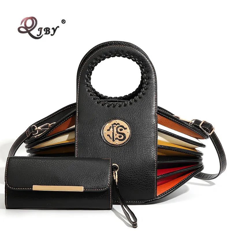 Shoulder Bag High-end Leather Purse Large Capacity Top Handle Crossbody