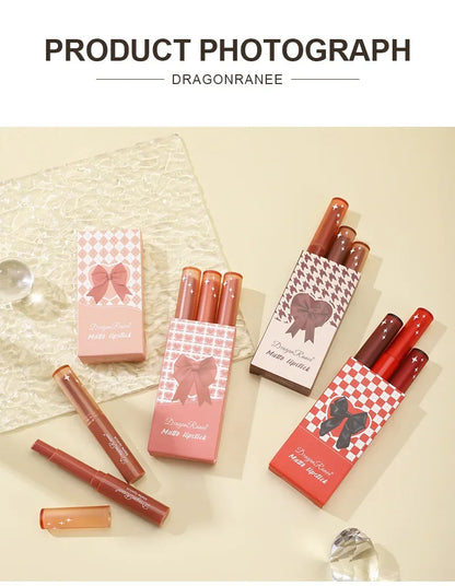 1/3pcs Nude Lipstick Crayon Long Lasting Matte Lipstick Pencil 24 Hours Waterproof Set Lip Moisturizer Colouring Lip Tint Stick