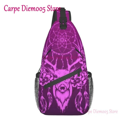 Sling Bag Watercolor Boho Dreamcatcher Daypack Crossbody Shoulder Backpack