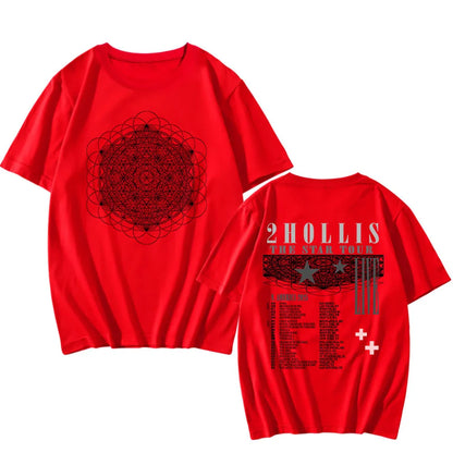 2hollis THE STAR TOUR 2025 T-shirt Summer Short Sleeve O-neck Tshirts for Male Summer Loose Grunge Unisex Streetwear Casual Tees