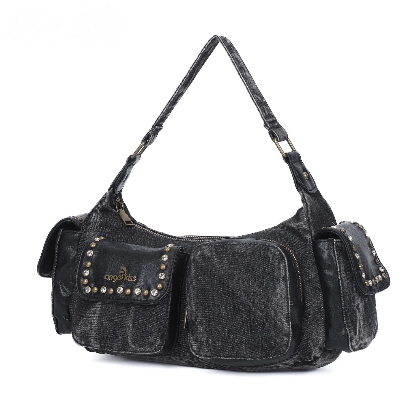 Women's Denim Bag Y2K Vintage Blue Jean Purse and Handbags Crossbody Wallet Large Capacity Baguette Bag Blue / 30cmx15cmx10cm Blue / 30cmx15cmx10cm-