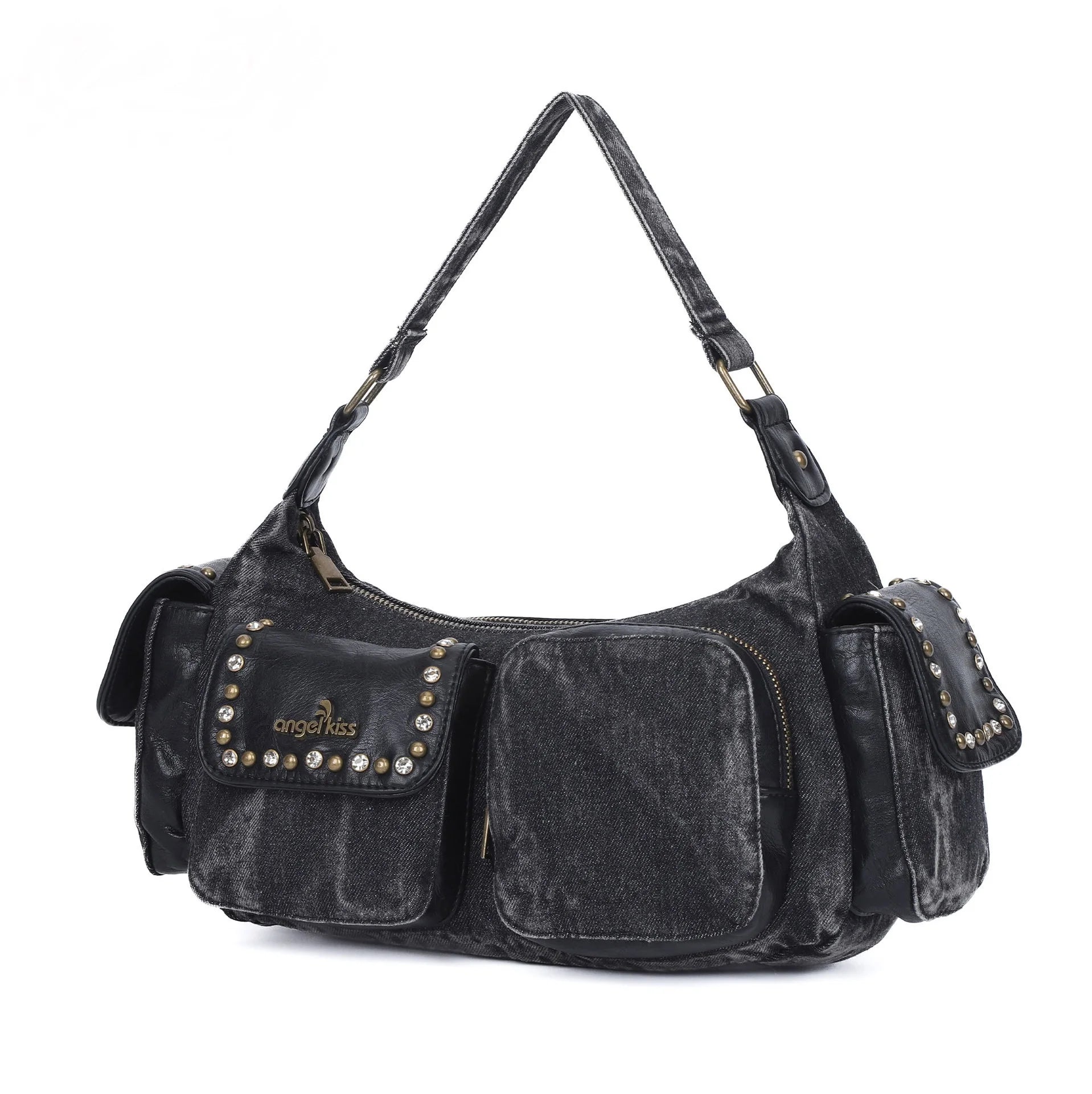 Women's Denim Bag Y2K Vintage Blue Jean Purse and Handbags Crossbody Wallet Large Capacity Baguette Bag Blue / 30cmx15cmx10cm Blue / 30cmx15cmx10cm-