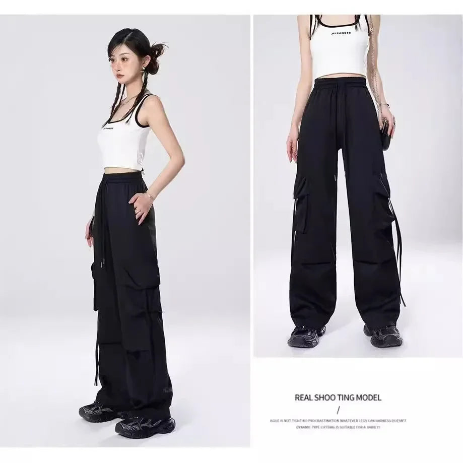 High-Waisted Cargo Pants Sweatpants Umbrella Design For Women