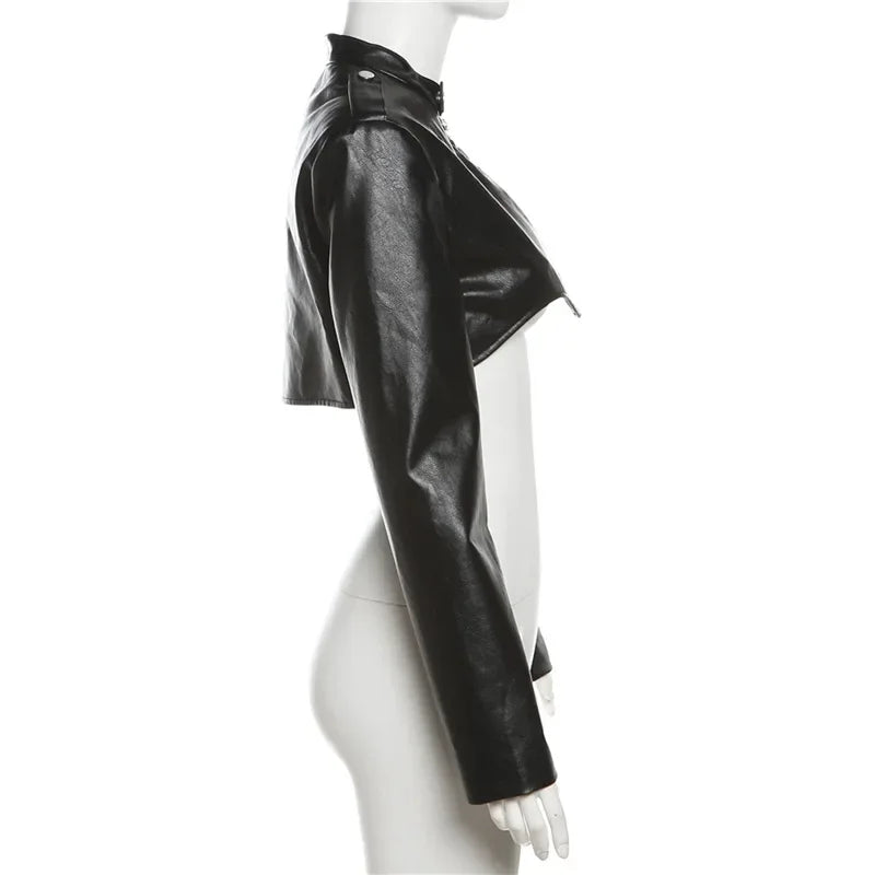 Rits Cyber Gothic Y 2K Crop Jacks Grunge Punk Stijl Faux