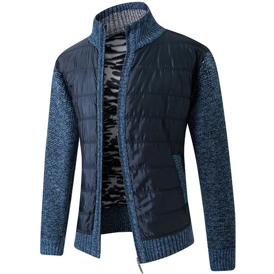 cardigan sweater men's padded leisure sweater men's sweater warm tide coat.