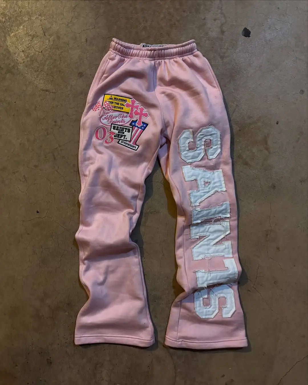 West Coast Trendy Stitching Seam Cloth Dopamine Element Daily Casual Pants Men's Loose Comfort Sports Pants Couple Clothes