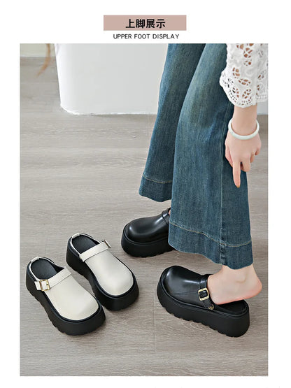 Thick Slippers Casual Shoes 1 Slip-on Baotou Half Slip-on Shoes
