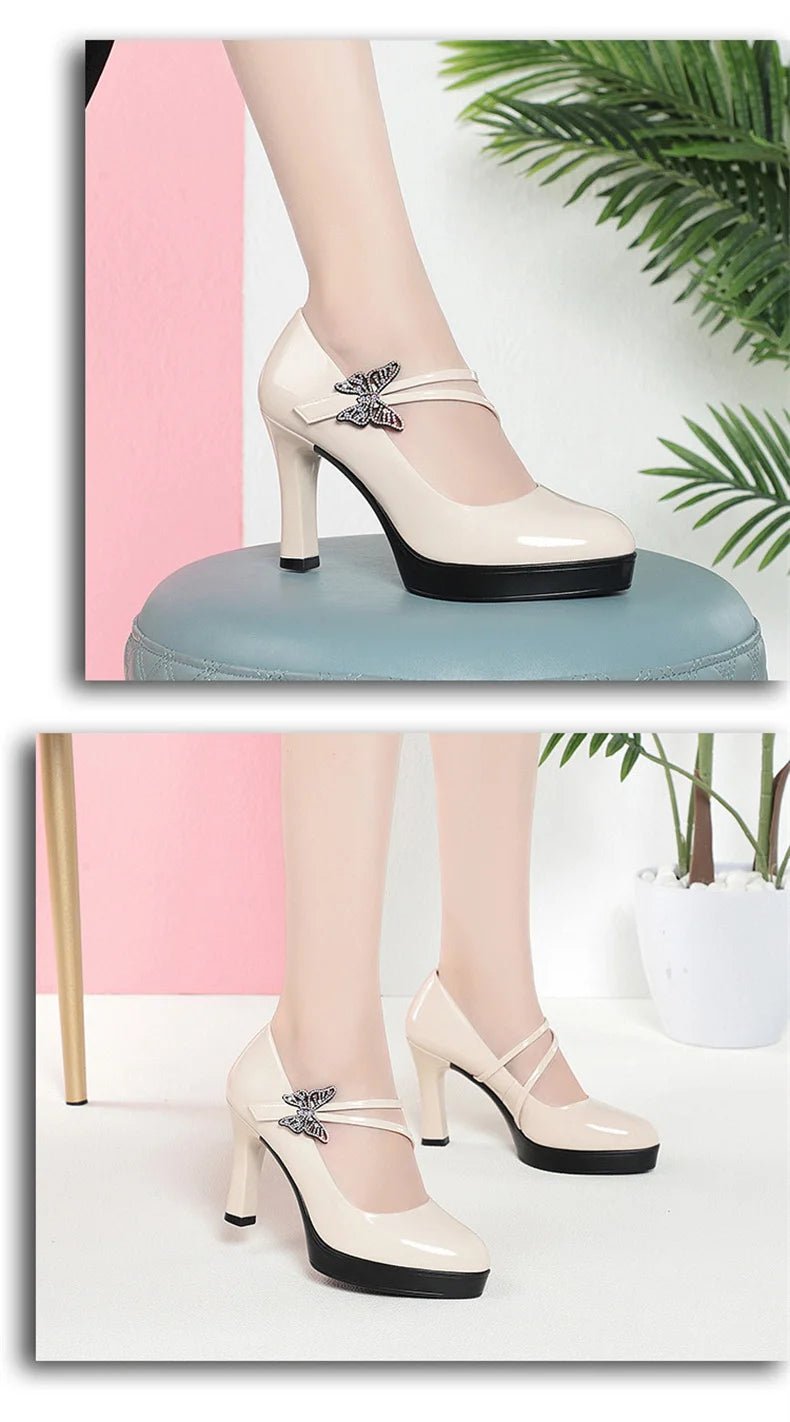 High-heeled Leather Small Leather Shoes Catwalk Shoes Ladies Dancing Bride Wedding Shoes