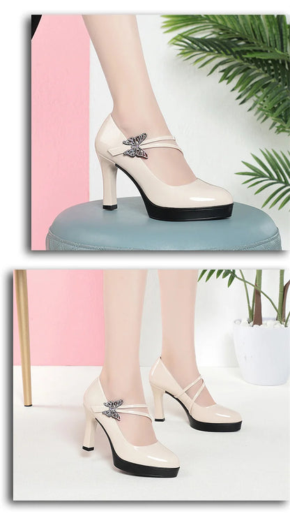 High-heeled Leather Small Leather Shoes Catwalk Shoes Ladies Dancing Bride Wedding Shoes