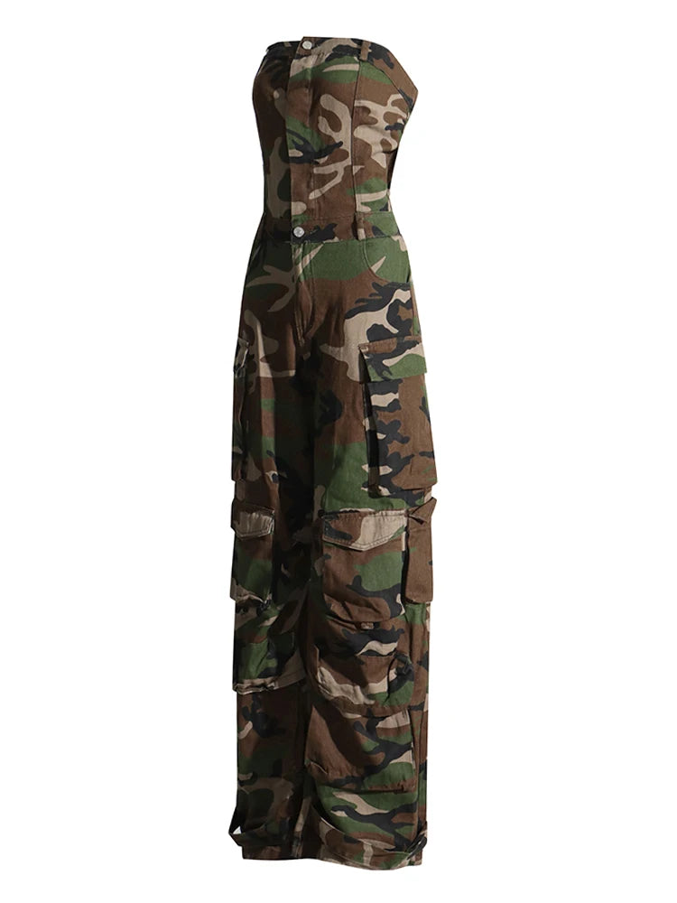 Cargo Jumpsuits Starpless Sleeveless High Waist Spliced Pockets Streetwear Camouflage / S Camouflage / XL ARMYGREEN / S Camouflage / S-Camouflage / XL-ARMYGREEN / S-ARMYGREEN / M-ARMYGREEN / L-ARMYGREEN / XL-Camouflage / M-Camouflage / L-