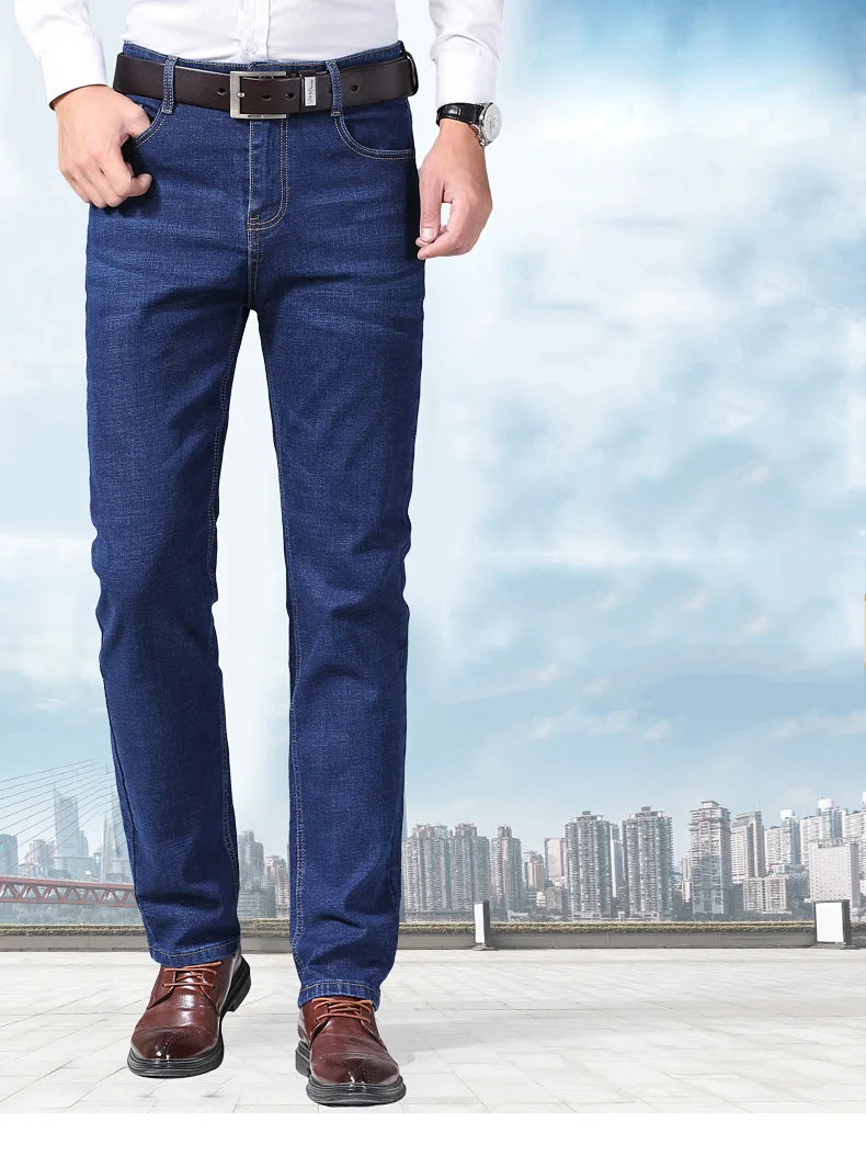 Stretch Slim Fit Pants Comfortable Soft Straight Casual Denim