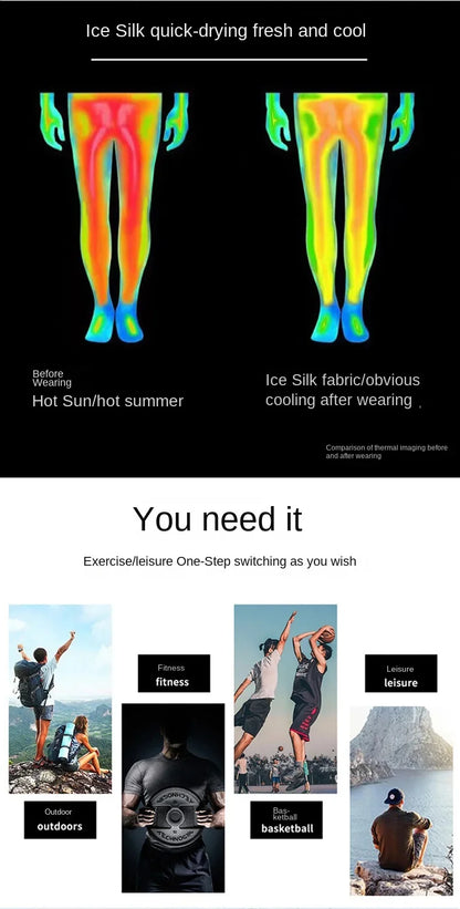 Sports Three Piece Pants Anti glare Double layered Sports Shorts for Men and Women