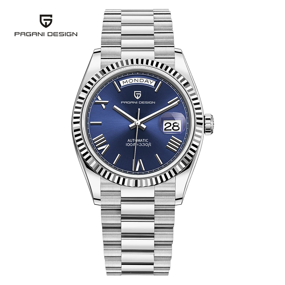 Rose Gold Luxury Automatic Watch For Men Mechanical Wristwatches Sapphire Mirror Clock Gift Man