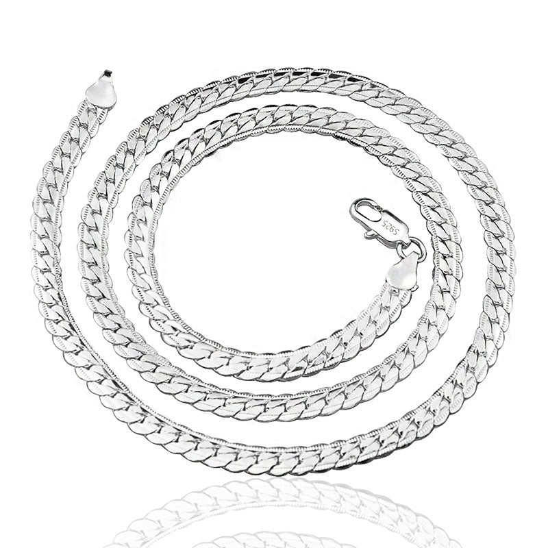 18K Gold/Silver Color 6mm Necklace 8/18/20/24 Inch Chain For Woman Men Gold / 60cm 24inches Gold / 55cm 22inches Gold / 50cm 20inches Gold / 60cm 24inches-Gold / 55cm 22inches-Gold / 50cm 20inches-Gold / 45cm 18inches-Silver / 50cm 20inches-Silver / 45cm 18inches-Silver / 40cm 16inches-Silver / 20cm bracelet-Gold / 40cm 16inches-Gold / 20cm bracelet-Silver / 60cm 24inches-Silver / 55cm 22inches-