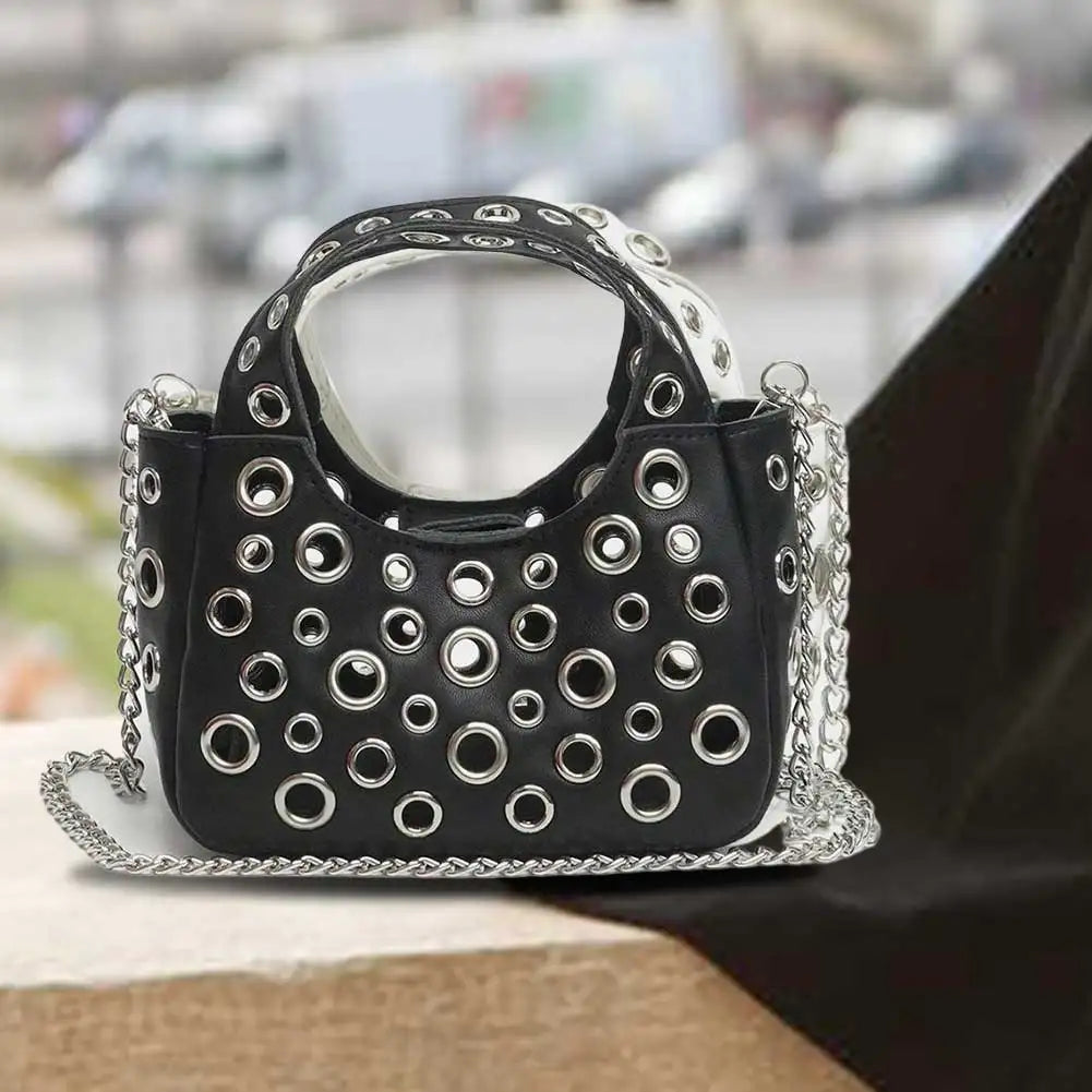 Women PU Casual Tote Bag Large Capacity Slouchy Handbag Chain Strap Stylish Crossbody Bag Hasp Closure Daily Carrying Bag