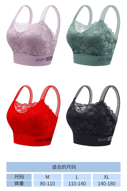 Lace Seamless Sports Bra Comfortable Breathable Beauty Back Vest Chest Tube Top