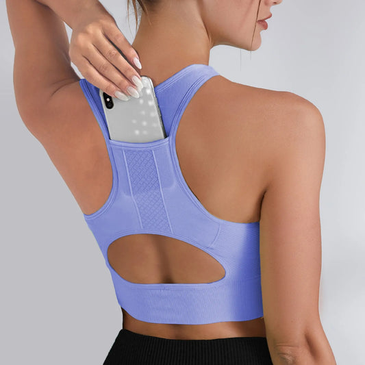 Women Sports Underwear Tight Gym Workout Crop Top Yoga Vest ShockproofSports Bra