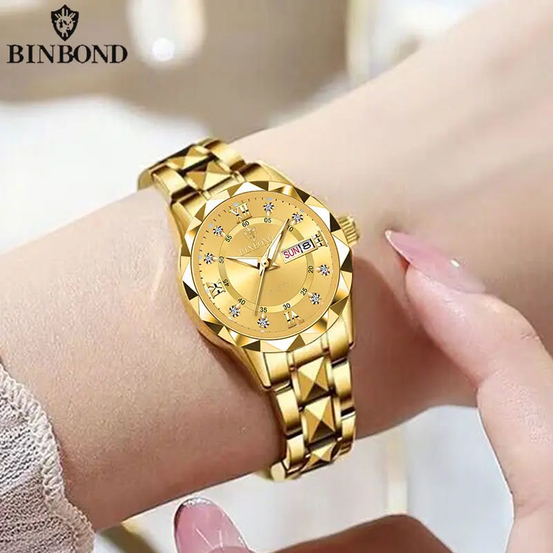 Watches Luxury Ladies Quartz Watch Waterproof Luminous Date Stainless Stain Wristwatch