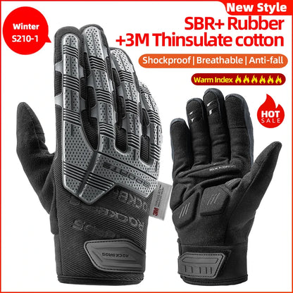 Cycling Gloves Tactical Gloves Thickened Pad Shockproof Breathable GEL Bike Motorcycle Winter Warmer Full Finger