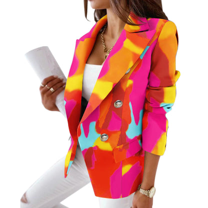 New In Outwears Printed Faux Wool Thin Coat Trench Jacket Ladies Long Overcoat Outwear Fashion Woman Blazer 2022 Abrigo Mujer