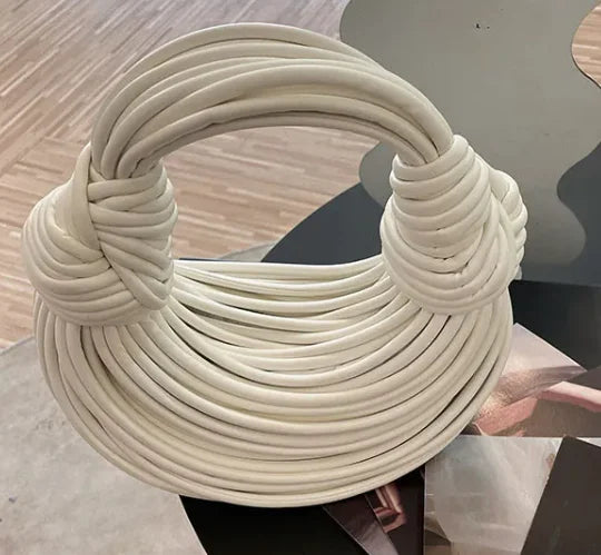 Gold Luxury Designer Brand Handwoven Noodle Bags Rope Knotted Pulled Hobo Silver Evening Clutch Chic