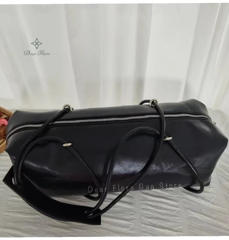 Large Capacity Boston Pillow Handbag Shoulder Bags Vintage Large Capacity Tote Bag