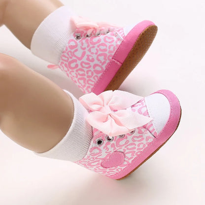 Non-Slip Casual Shoes with Delightful Bowknot Design for Baby Girls 0-18 Months