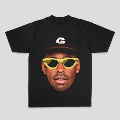 European and American Tyler The Cleator Creator Taylor Rap Hip Hop Top High Street Sporty Casual Men's T-shirt Couple Style Y2k