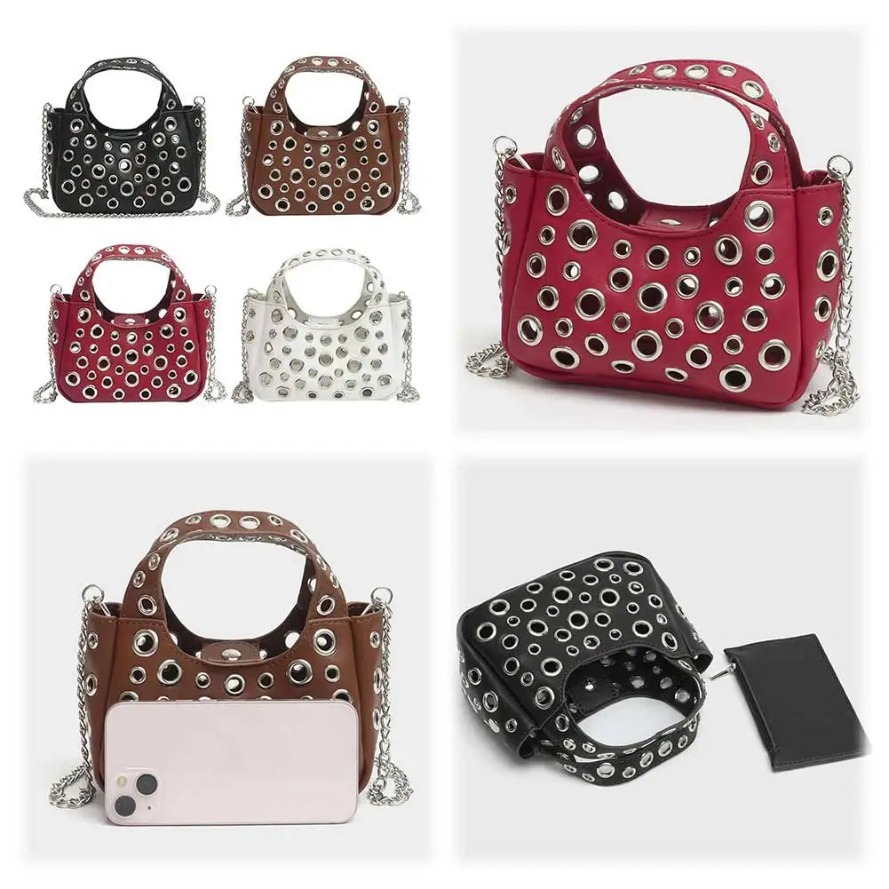 Women PU Casual Tote Bag Large Capacity Slouchy Handbag Chain Strap Stylish Crossbody Bag Hasp Closure Daily Carrying Bag