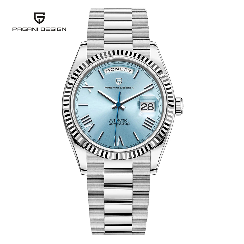 Rose Gold Luxury Automatic Watch For Men Mechanical Wristwatches Sapphire Mirror Clock Gift Man