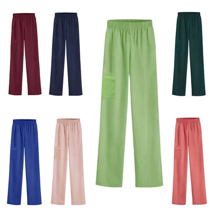 Solid Color Soft Medical Uniform Bottoms Men's and Women's Medical Workwear Pants Nurse Accessories Scrub Bottoms