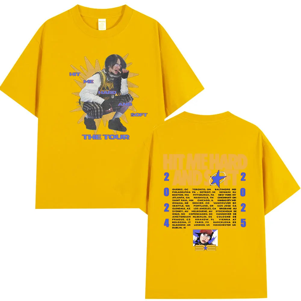 Hit Me Hard and Soft Tour 2024-2025 T Shirt Men Women Fashion Hip Hop T Shirts Cotton Loose Cozy Short Sleeve T-shirts Fans Gift