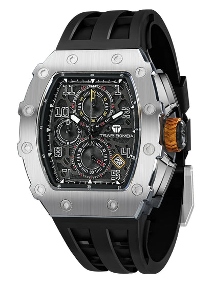 Luxury Brand Tonneau Design Waterproof Clock Stainless Steel Wristwatch Rectangle