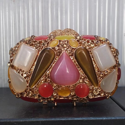XIYUAN Big Stones Evening Purse Bags Rhinestone Wedding Gems Clutch Bag Bridal Clutches Women Diamonds