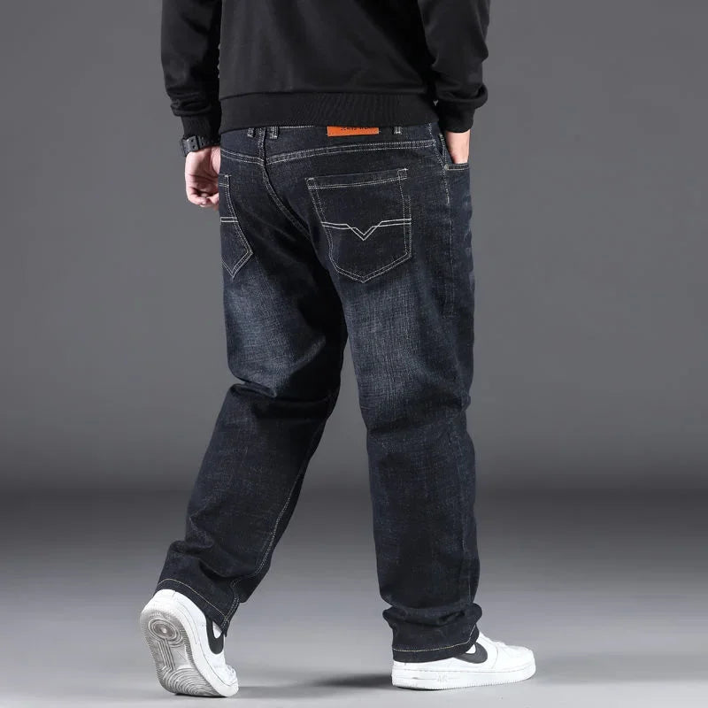 Men Straight Denim Pants Loose Baggy Jeans Male Streetwear Casual Pants