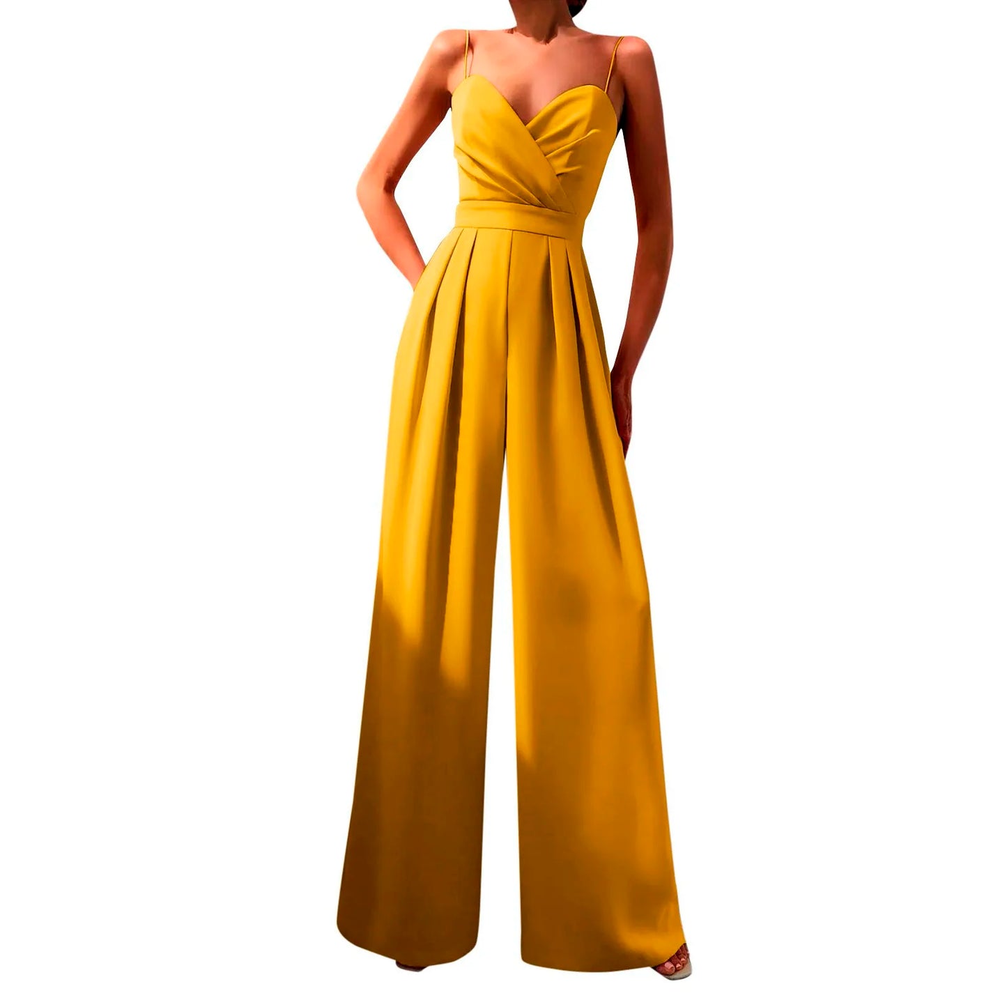 High Waist Jumpsuits Evening Jumpsuits Wide Leg Pants Low Waist Solid Playsuits