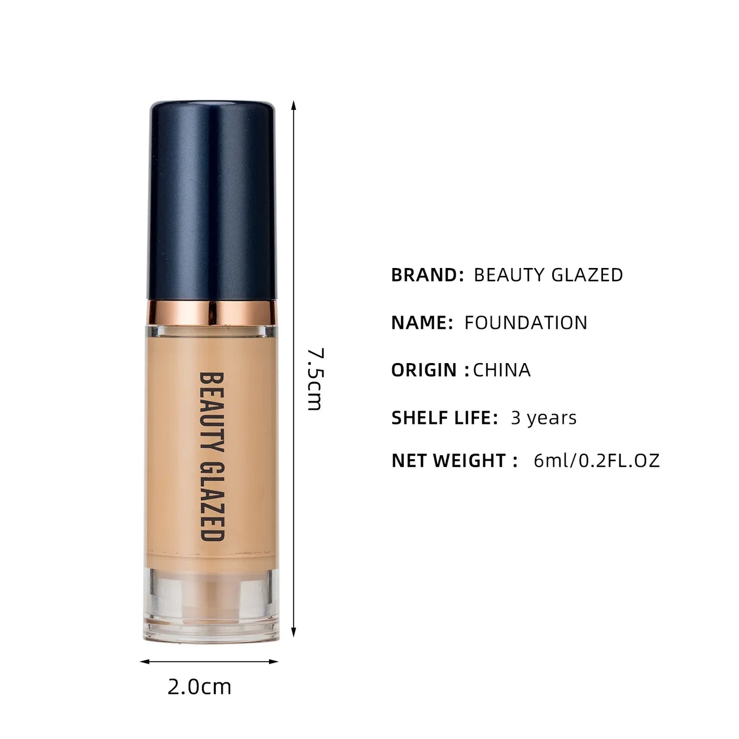 6ml Waterproof Matte Liquid Foundation Long Wear Oil-Control Face Full Coverage