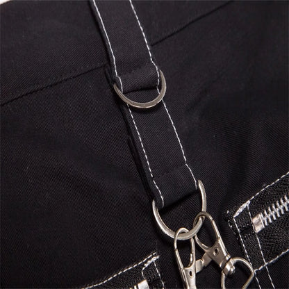 Men'S Gothic Pants Punk Rock Perforated Bondage Pants Outdoor Men Camping Hiking Fishing Casual Pants