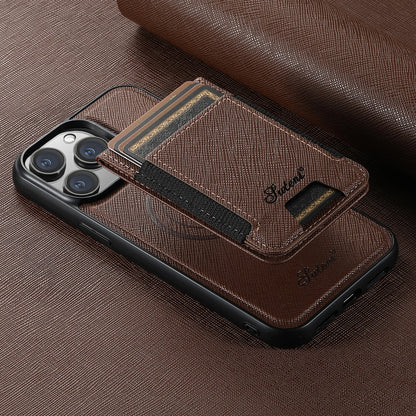 Luxury Leather Magnetic 2-in-1 Card Holder Wallet Phone Case Support Wireless Charging for iPhone 16Pro Max 15Plus 14 13 12