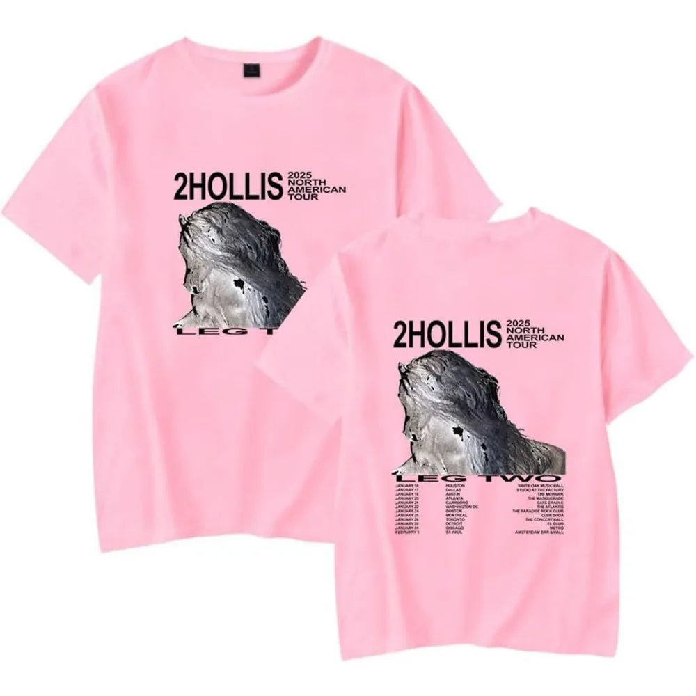 2hollis Tour 2025 Short Sleeve Merch Tee Women Men Crewneck Fashion T-shirt Unisex Tops