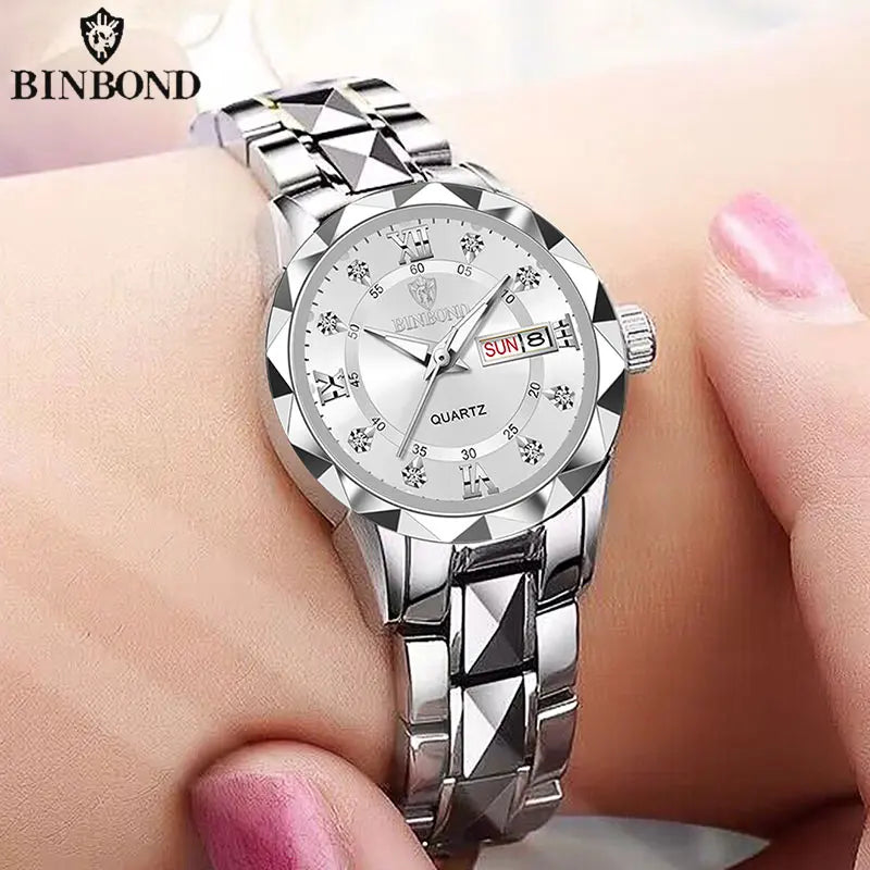 Watches Luxury Ladies Quartz Watch Waterproof Luminous Date Stainless Stain Wristwatch