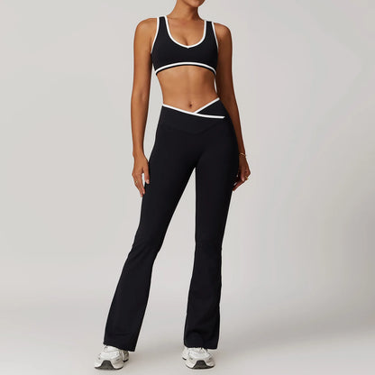 Yoga Set 2 Pieces Workout Outfits Fitness Sportswear Gym Tracksuit High Waist Leggings Sports Bra Athletic Wear Women Clothes