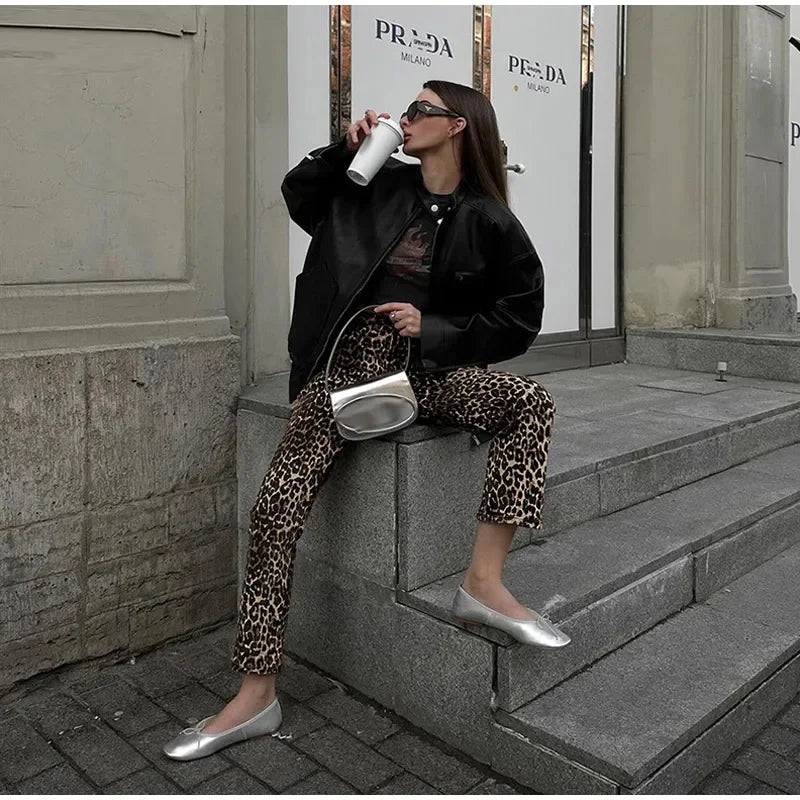 Animal Leopard Print Long Denim Women High Waist Straight Pencil Jeans Leopard print / M Leopard print / L Leopard print / XS Leopard print / M-Leopard print / L-Leopard print / XS-Leopard print / S-