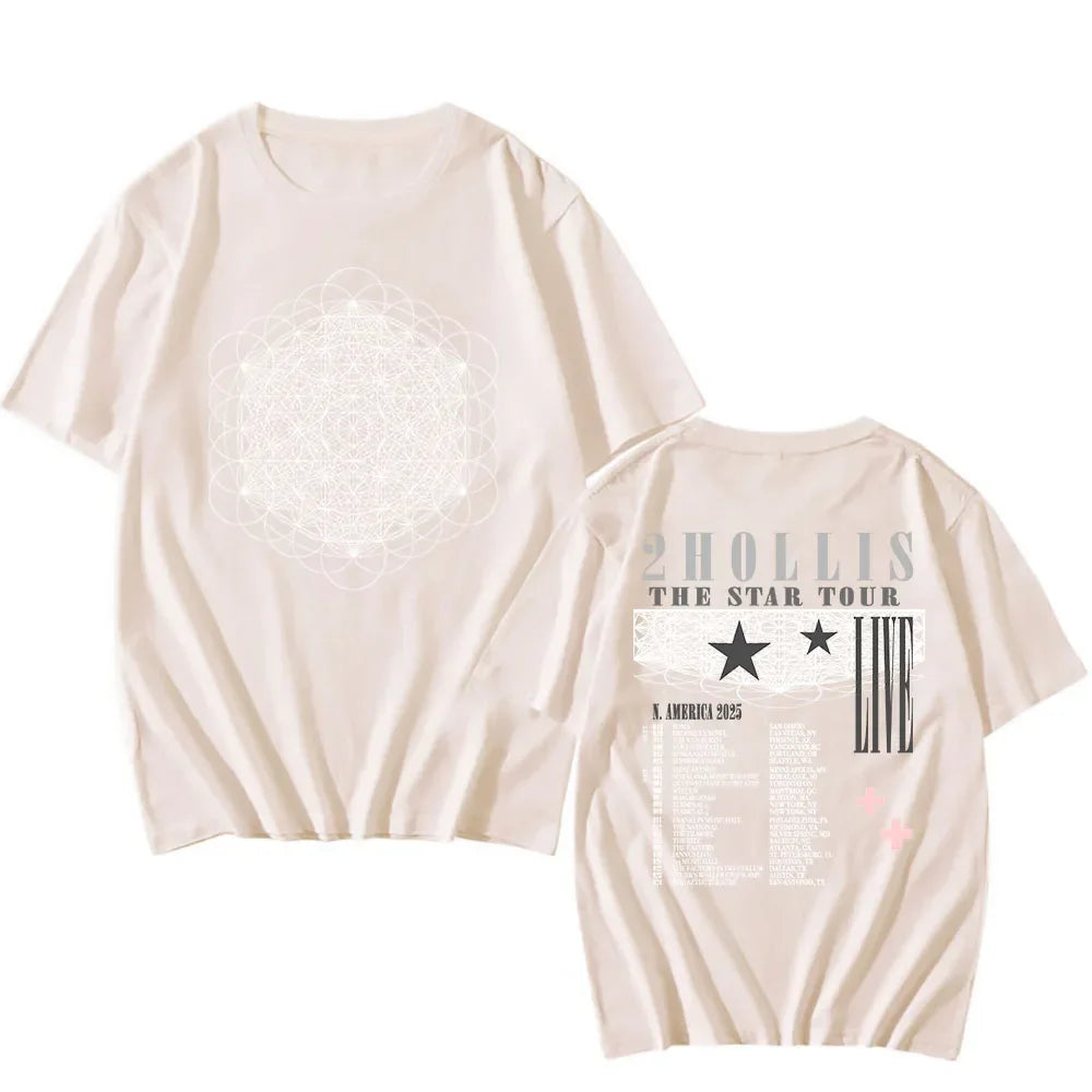2hollis THE STAR TOUR 2025 T-shirt Summer Short Sleeve O-neck Tshirts for Male Summer Loose Grunge Unisex Streetwear Casual Tees