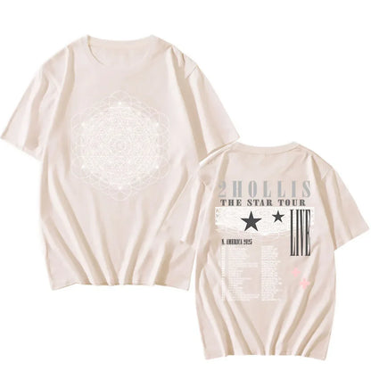 2hollis THE STAR TOUR 2025 T-shirt Summer Short Sleeve O-neck Tshirts for Male Summer Loose Grunge Unisex Streetwear Casual Tees