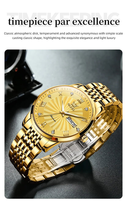 Automatic Mechanical Men Watch Threaded Dial Waterproof Stainless Steel Strap Classic Men's Watches Luxury